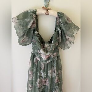 Abercrombie & Fitch Emerson puff sleeve Maxi Dress